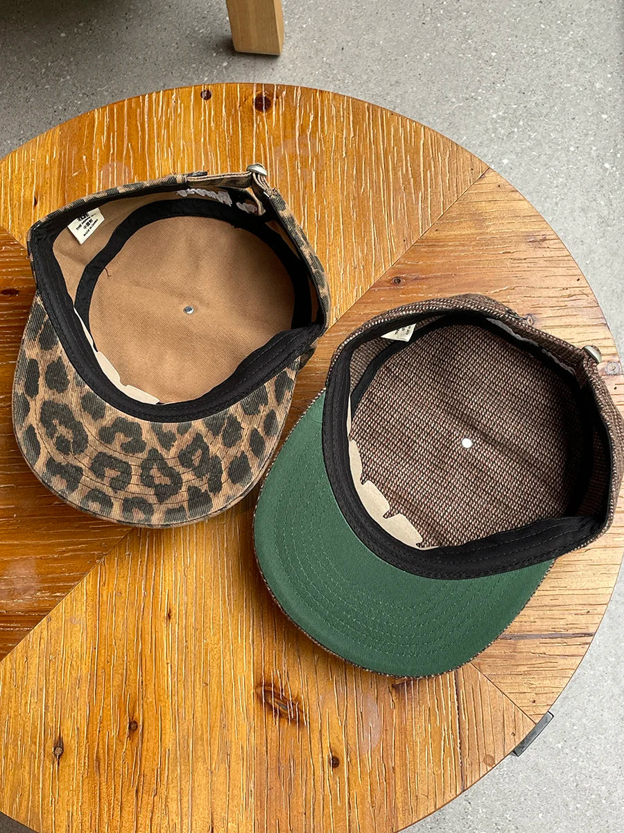 Vintage Embroidered Letter Flat Top Duckbill Cap