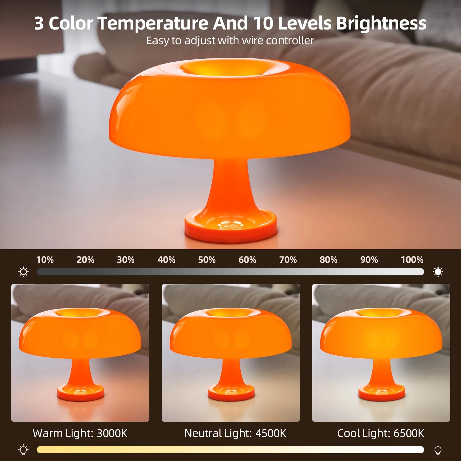 Rechargeable Bauhaus Mushroom Table Lamp