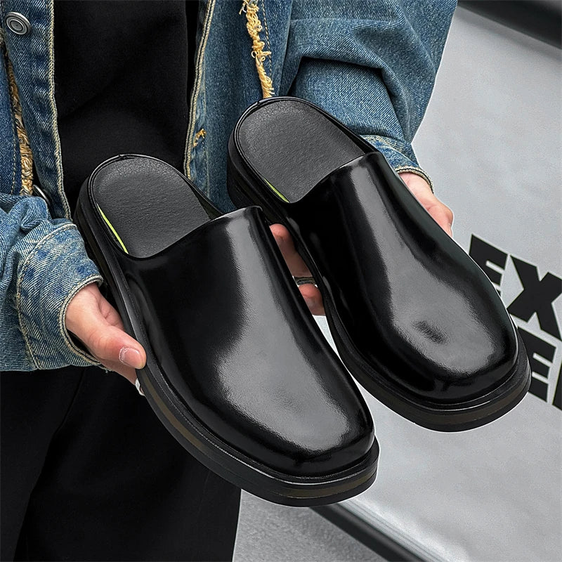 Men's Slip-on Leather Shoe Clogs