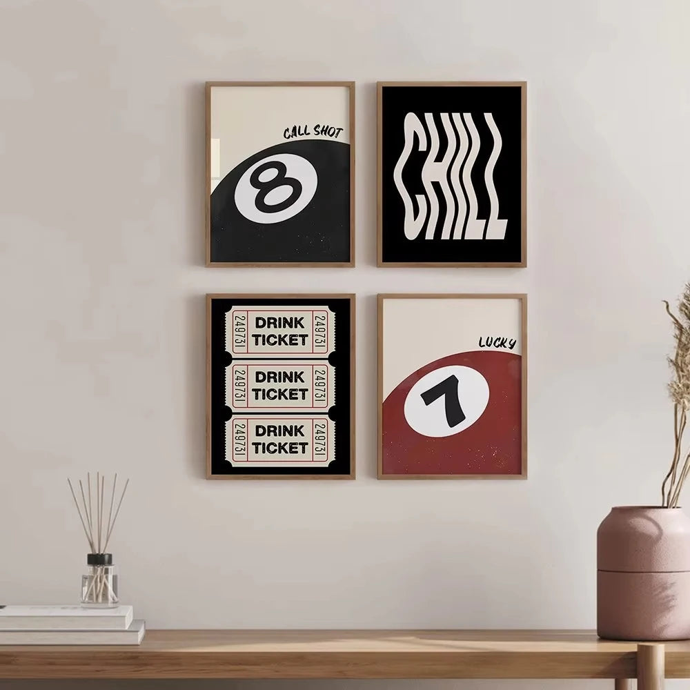 Good Times Retro Billiards Wall Art — Canvas Print