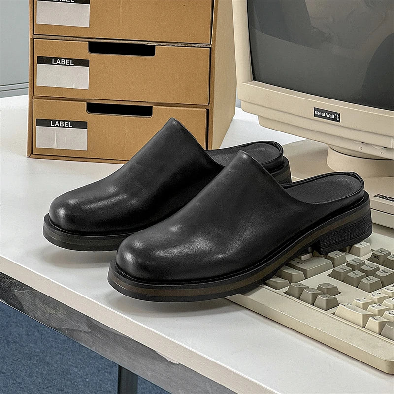 Men's Slip-on Leather Shoe Clogs