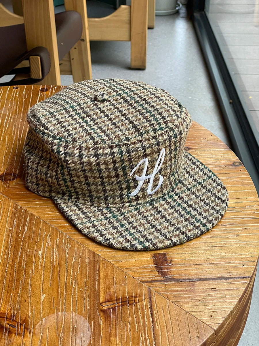 Vintage Embroidered Letter Flat Top Duckbill Cap