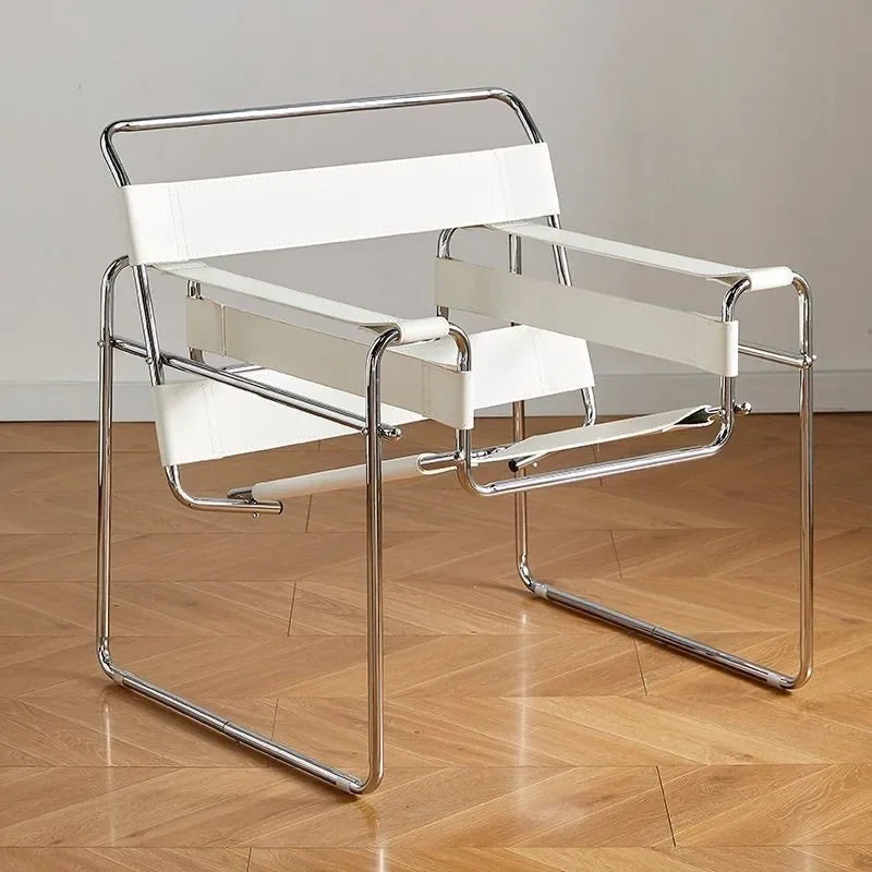 Stainless Steel Saddle Leather Vassili Chair