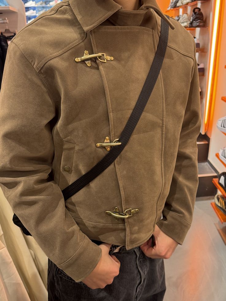 Vintage Suede Fireman buckle Jacket