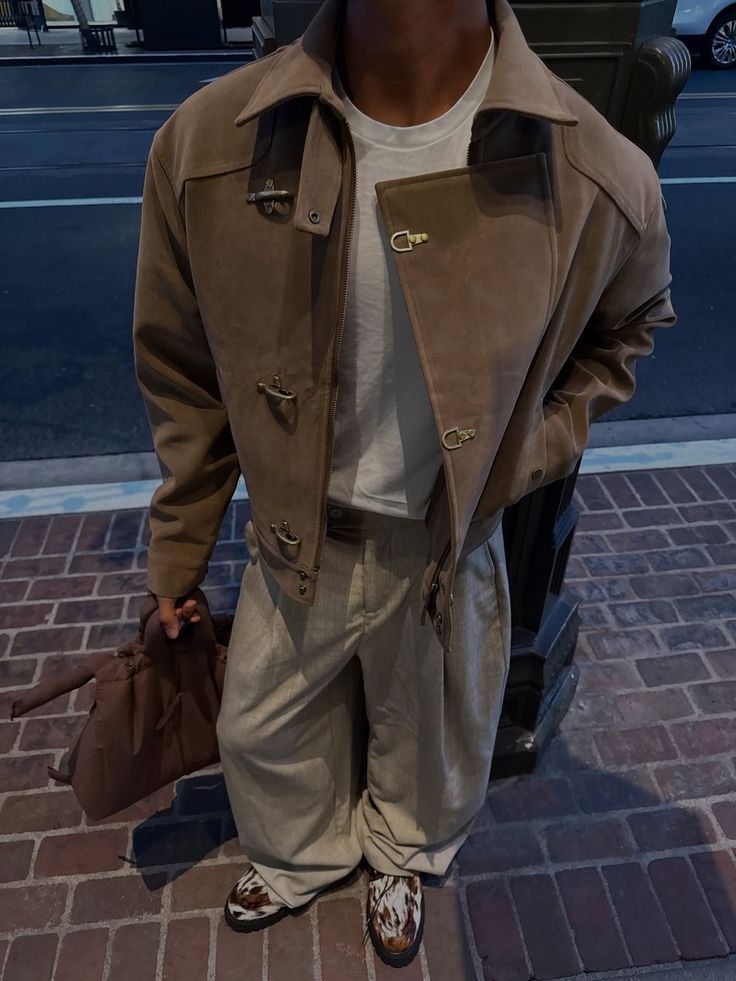 Vintage Suede Fireman buckle Jacket